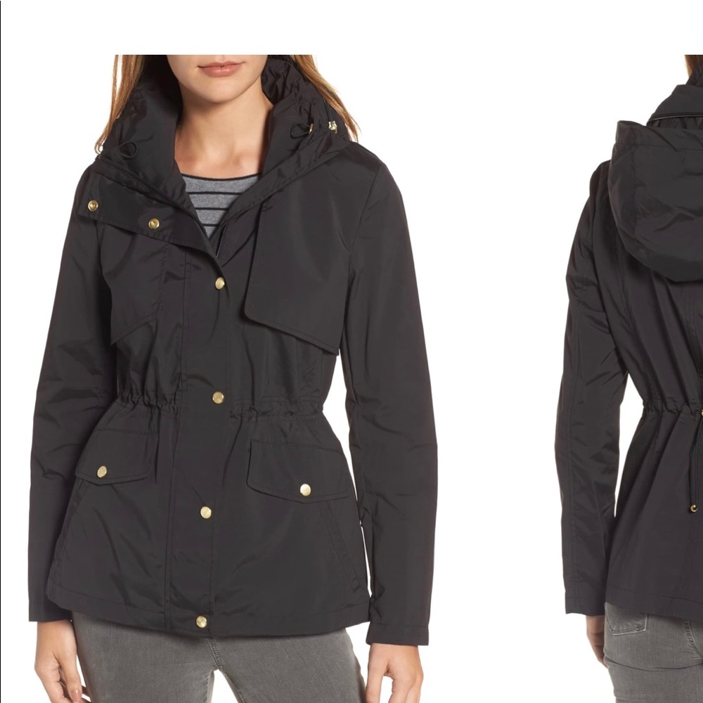 Cole Haan black rain coat
